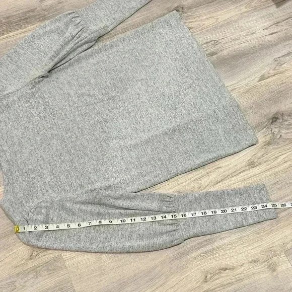 White Birch Puff Long Sleeve Pullover Crew Neck Sweater Top Gray Size S - Picture 6 of 6